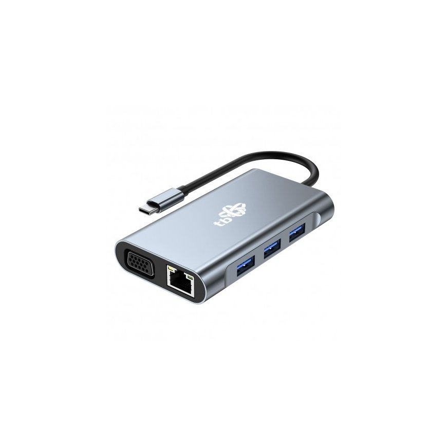TB 8in1 Adapter USB C HDMI x2 USB VGA RJ45 PD