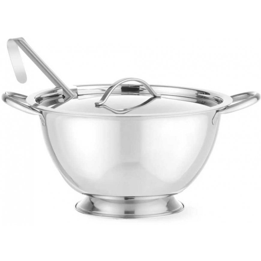 Soup pot with lid and ladle, stainless steel 2.7L - Hendi 434208
