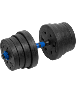 Adjustable bitumen dumbbells with connector 2x15kg, REBEL ACTIVE