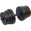 Adjustable bitumen dumbbells with connector 2x15kg, REBEL ACTIVE Adjustable bitumen dumbbells with connector 2x15kg, REBEL ACTIVE