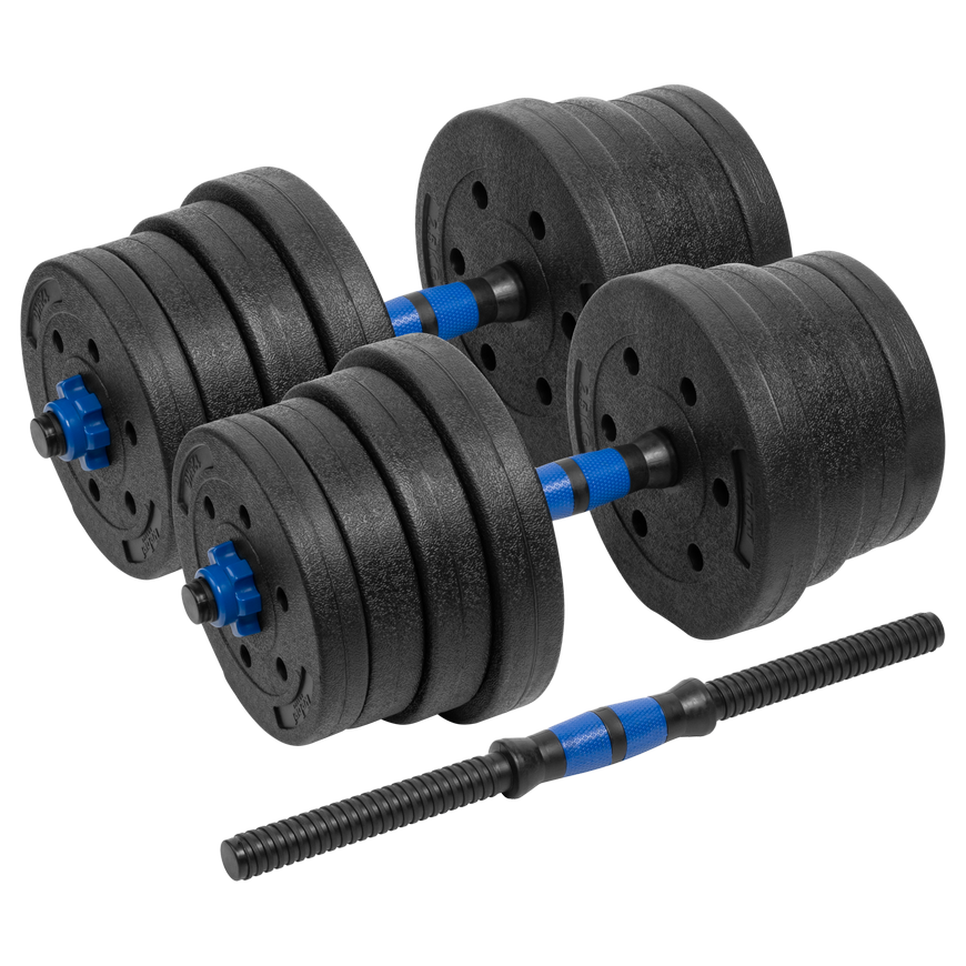 Adjustable bitumen dumbbells with connector 2x15kg, REBEL ACTIVE – 2