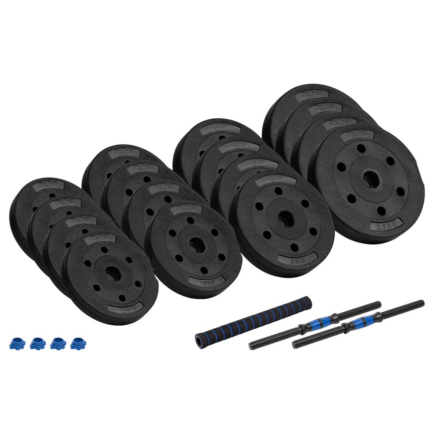 Reguliuojami bituminiai hanteliai su jungtimi 2x15kg, REBEL ACTIVE – 3