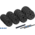 Adjustable bitumen dumbbells with connector 2x15kg, REBEL ACTIVE Adjustable bitumen dumbbells with connector 2x15kg, REBEL ACTIVE