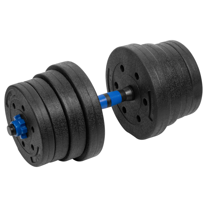 Adjustable bitumen dumbbells with connector 2x15kg, REBEL ACTIVE – 4