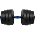 Adjustable bitumen dumbbells with connector 2x15kg, REBEL ACTIVE Adjustable bitumen dumbbells with connector 2x15kg, REBEL ACTIVE