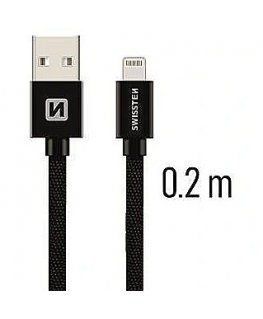 Swissten Textile Fast Charge 3A Lightning Data and Charging Cable 20 cm