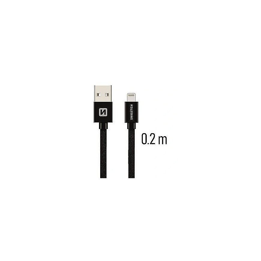 Swissten Textile Fast Charge 3A Lightning