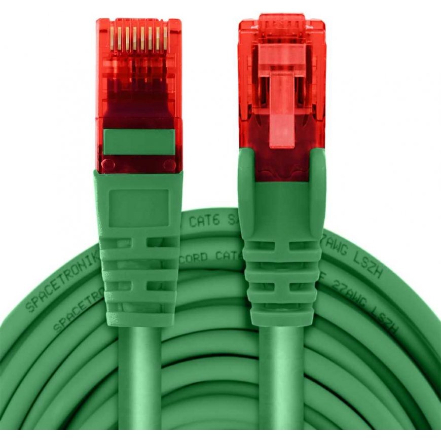 Spacetronik Cable RJ45 CAT 6 U/UTP AWG24 green 25m – 2