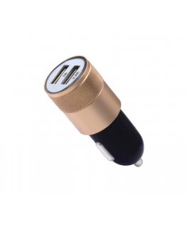 Goodbuy M-06 aluminium car charger 2x USB | 2.4A gold