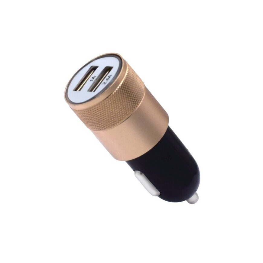 Goodbuy M-06 aluminium car charger 2x USB | 2.4A gold