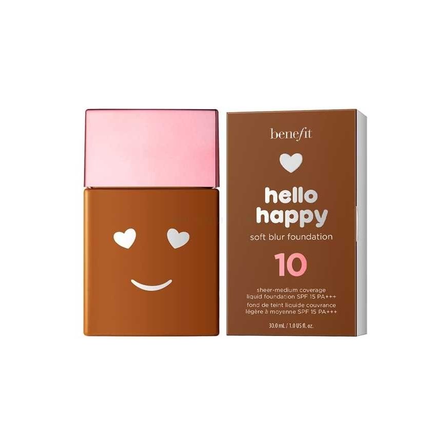 Benefit Benefit, Hello Happy Soft Blur, matinis paviršius, skystas pagrindas, 10, giliai šiltas, SPF 15, 30 ml moterims – 2
