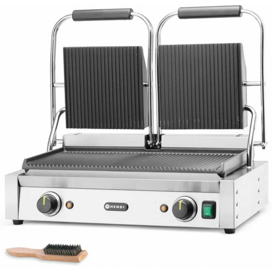 Contact double groove contact grill 3600 W - Hendi 263709