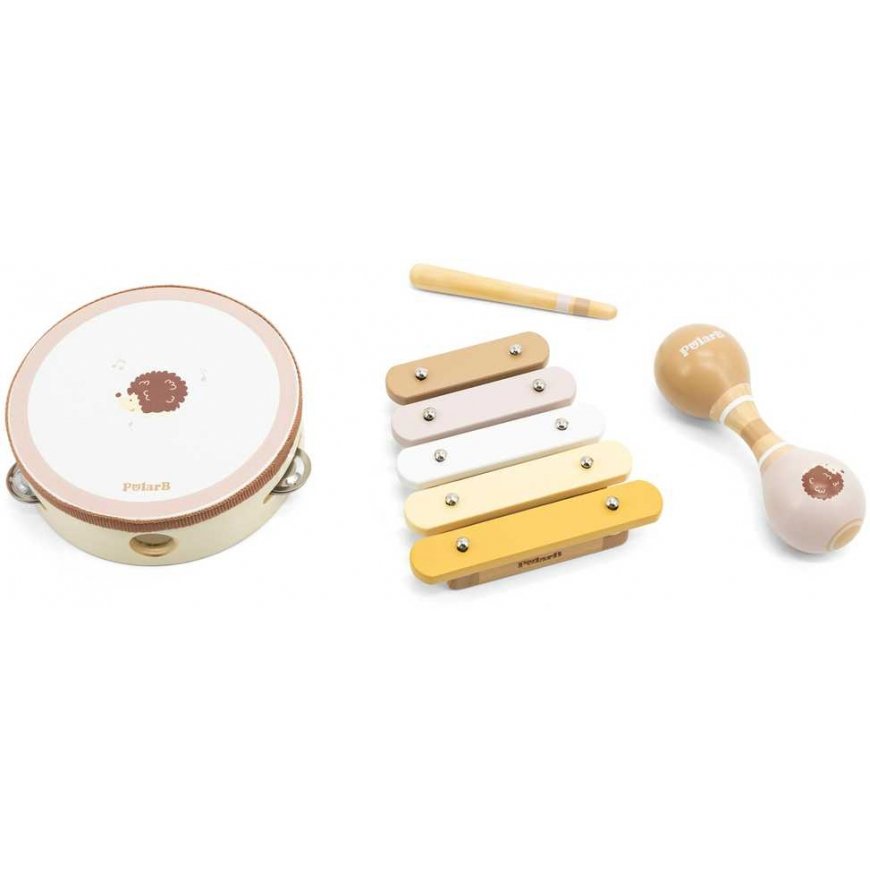 Viga Toys VIGA PolarB muzikinis rinkinys Hedgehog Tambourine Maracas Xylophone – 2