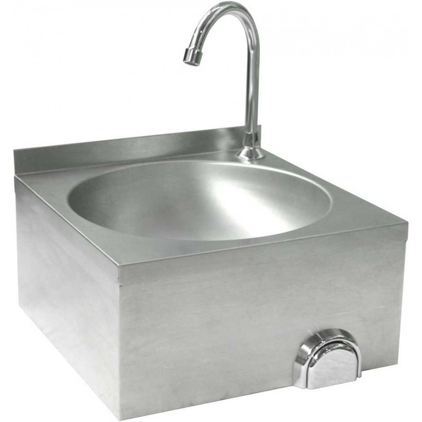 Wall-mounted stainless steel contactless kitchen sink Hendi 810316
