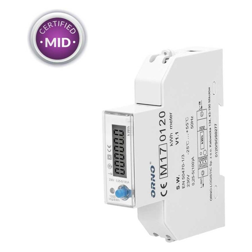 ORNO ELECTRIC ENERGY METER OR-WE-526 SINGLE-PHASE