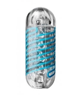 Tenga Spinner Tetra 01 Kabatas masturbators Zils, Caurspīdīgs Elastomērs