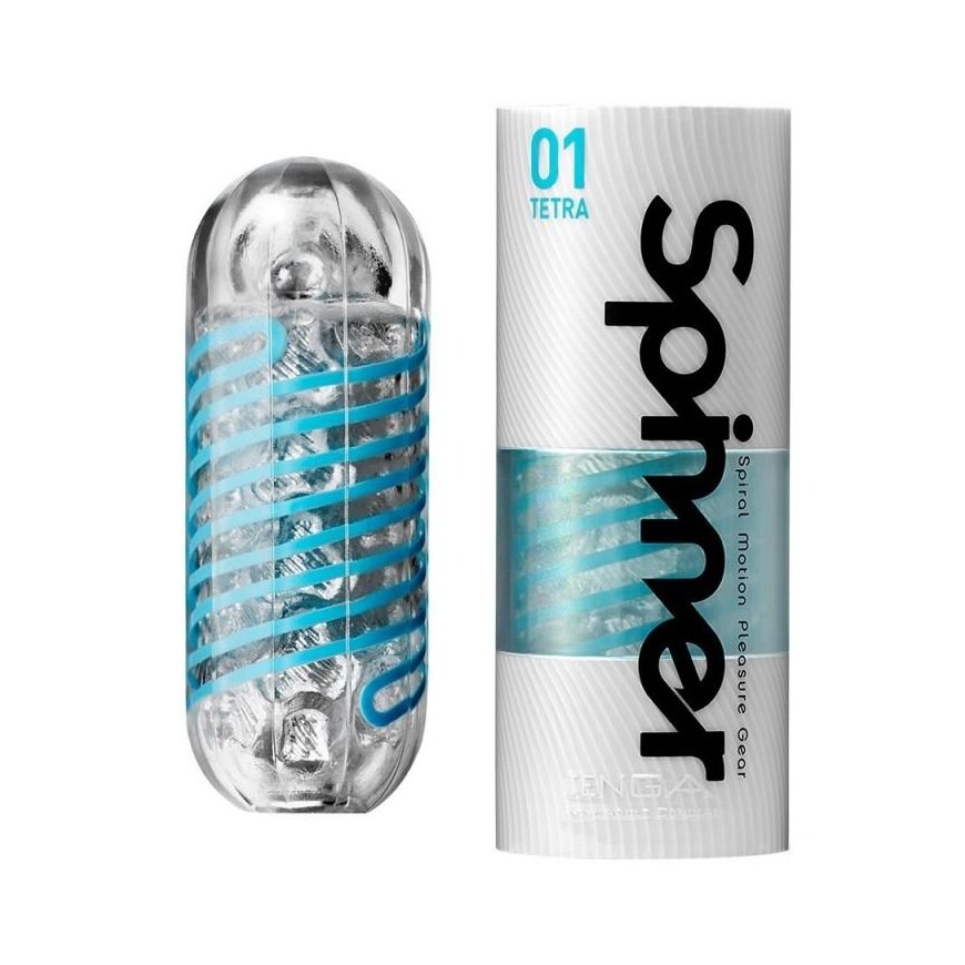 Tenga Spinner Tetra 01 Kišeninis masturbatorius Mėlyna, Permatomas Elastomeras – 2