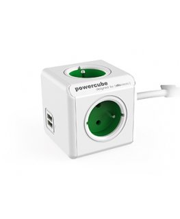 Allocacoc 2402GN/FREUPC power extension 1.5 m 4 AC outlet(s) Indoor Green, White