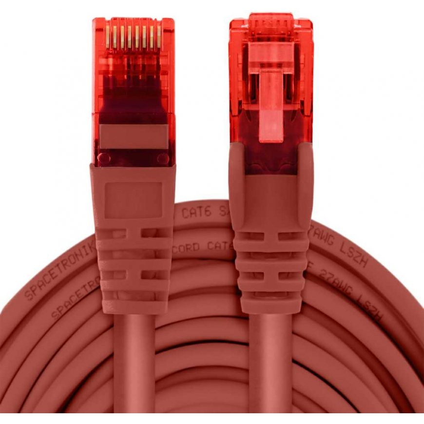 Spacetronik Cable RJ45 CAT 6 U/UTP AWG24 red 30m – 2