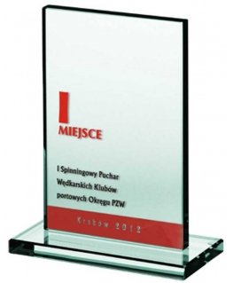 Tryumf Engraved glass trophy + paint filler