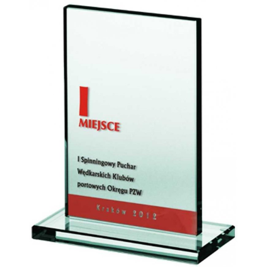 Tryumf Engraved glass trophy + paint filler