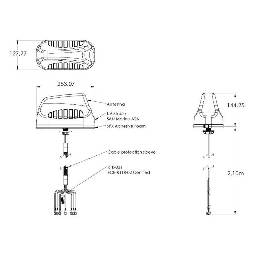 Router Poynting MIMO-3-17B LTE GPS 7in1 car antenna – 2