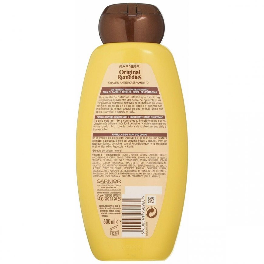 Garnier Original Remedies Avokadų ir taukmedžių šampūnas 600ml – 4