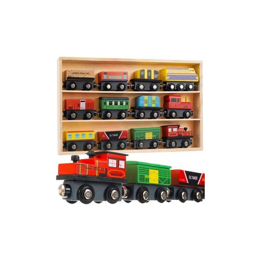 Kruzzel Wooden railway - 12 pcs