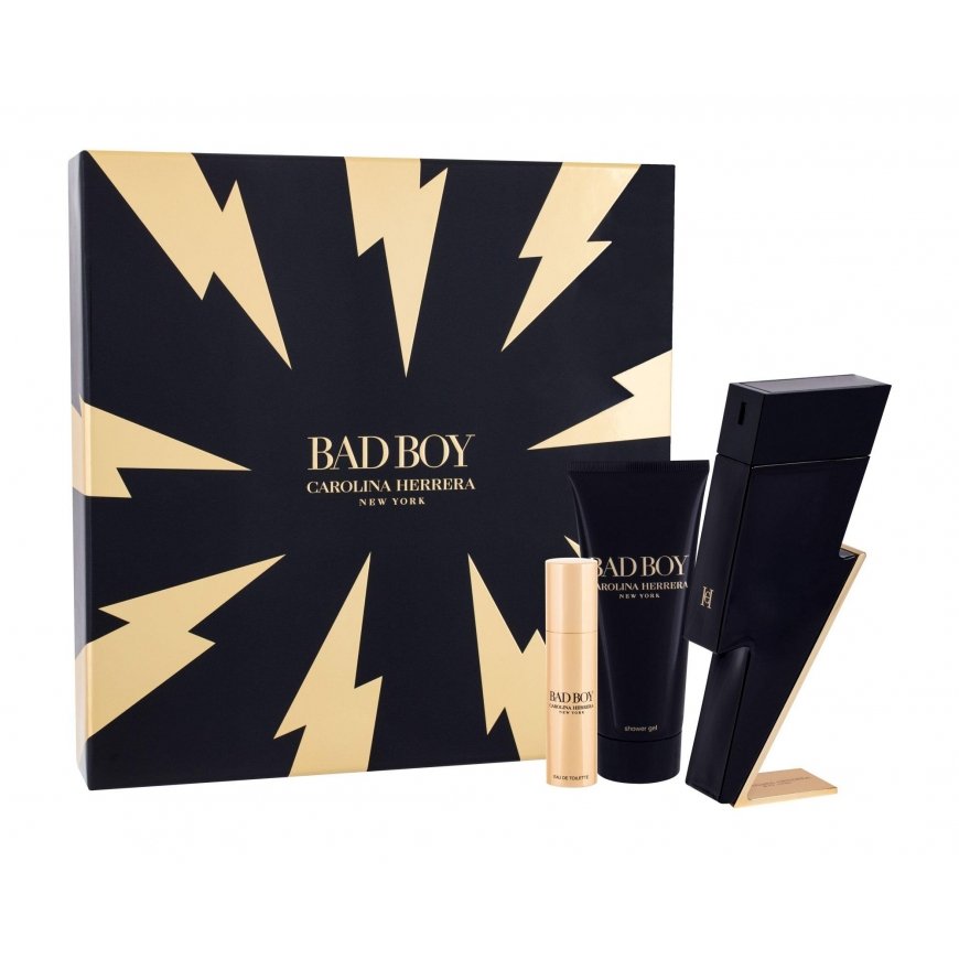 Carolina Herrera Bad Boy EDT rinkinys vyrams (EDT 100 ml + Dušo želė 100 ml + EDT 10 ml) – 4