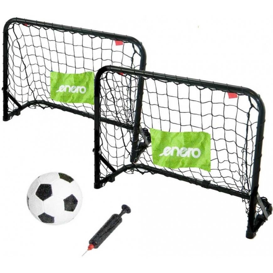 Set of 2 BRAMEK METALOWYCH Z SIATKĄ PIŁKA POMPKA 60X45X24CM ENERO