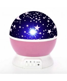 Elight L1 2in1 Rotating Star Sky Projector and Night Lamp with 4x AAA / USB Cable Pink