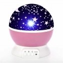Elight L1 2in1 besisukantis Star Sky projektorius ir naktinė lempa su 4x AAA / USB kabeliu rožinis Elight L1 2in1 besisukantis Star Sky projektorius ir naktinė lempa su 4x AAA / USB kabeliu rožinis