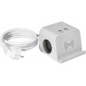 Ornos Desktop power strip, USB charger, screw clamp and 1.4 m cable, 2x2P+E (Schuko), 4xUSB, white