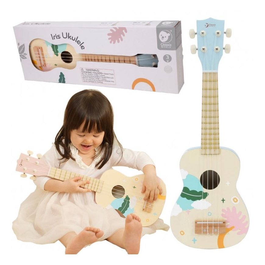 Wooden, children's ukulele CLASSIC WORLD, blue – 5