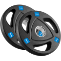 Set of rubberized cast iron weights 30kg (8x1.25kg + 4x2.5kg + 2x5kg), Olympic opening 51mm, REBEL ACTIVE
