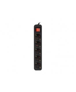 Lanberg PS1-05F-0150-BK удлинитель 1,5 m 5 розетка(и) Для помещений Черный
