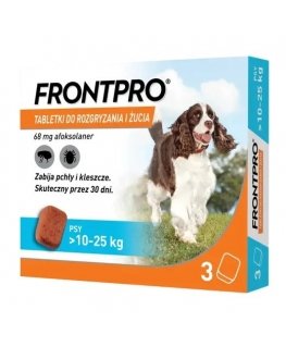 FRONTPRO Flea and tick tablets for dog (10-25 kg) - 3x 68mg