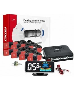 Atbulinės eigos parkavimo jutikliai juodi vidiniai 16,5 mm 8vnt 3D LED amio-03196