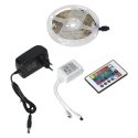 Orno LED juostelių rinkinys 12V 100 30L 7.2W/m IP20 RGB 5m + RGB valdiklis + 12V maitinimo šaltinis