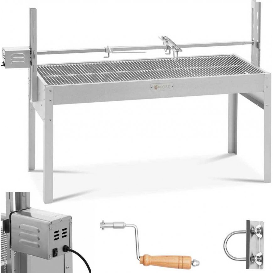 Royal Catering Charcoal grill with electric roaster for roasting piglets 13 W 40 kg 127 cm