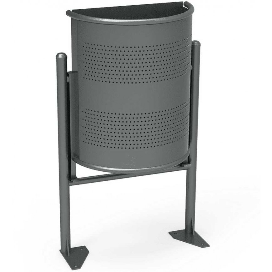 MEVA Pusapvalė, hanging city street trash can, gray, 30L