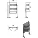 MEVA Pusapvalė, hanging city street trash can, gray, 30L MEVA Pusapvalė, hanging city street trash can, gray, 30L