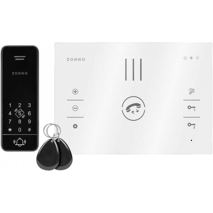 Orno SANDI, single family intercom kit, handsetless, 2-wire, encoder, RFID, white