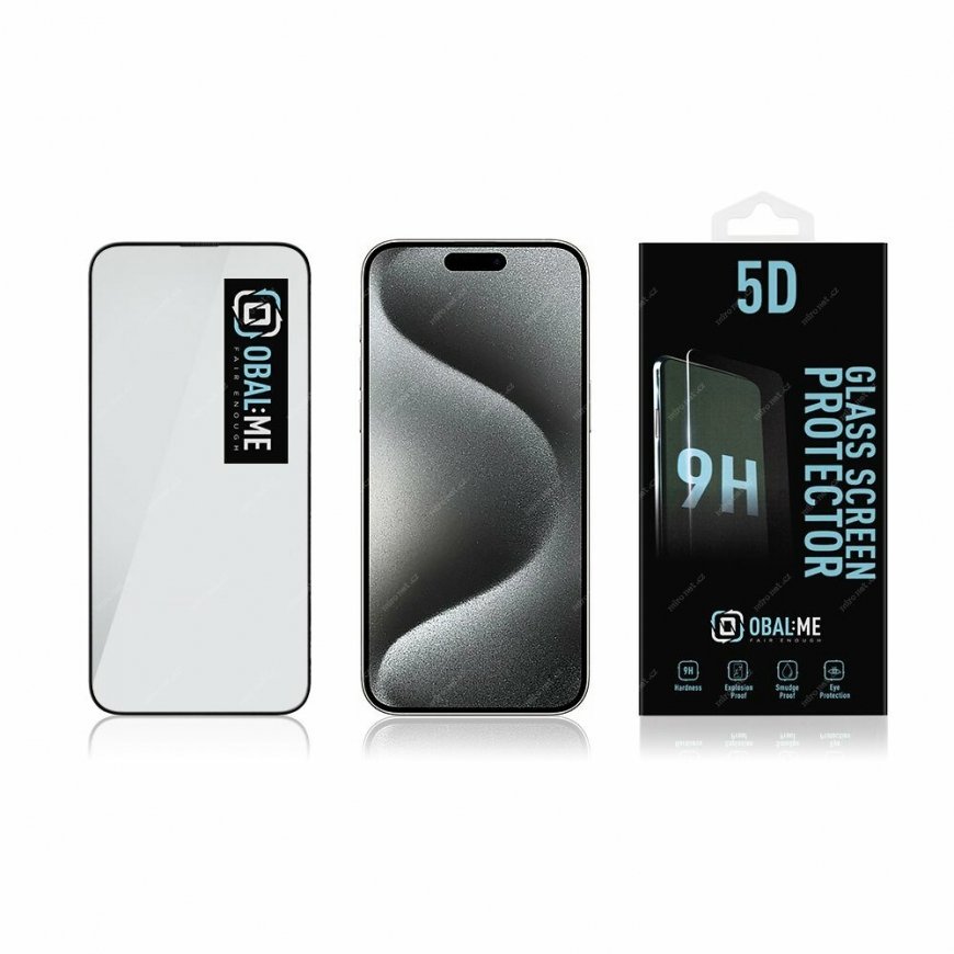 OBAL:ME 5D Glass Screen Protector for Apple iPhone 15 Pro Max Bl