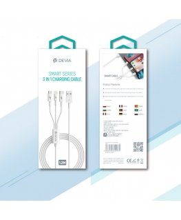 Devia cable Smart 3in1 USB - Lightning + USB-C + microUSB 1,2 m