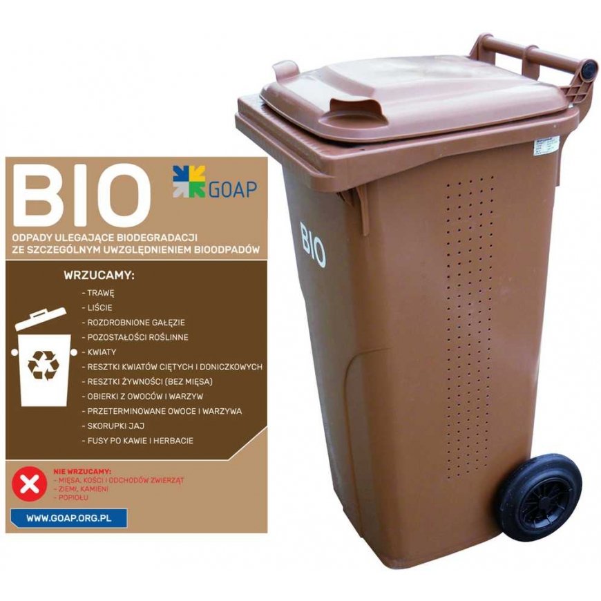 Container bucket for waste and garbage Europlast Austria - brown 120L BIO + GRATING – 2