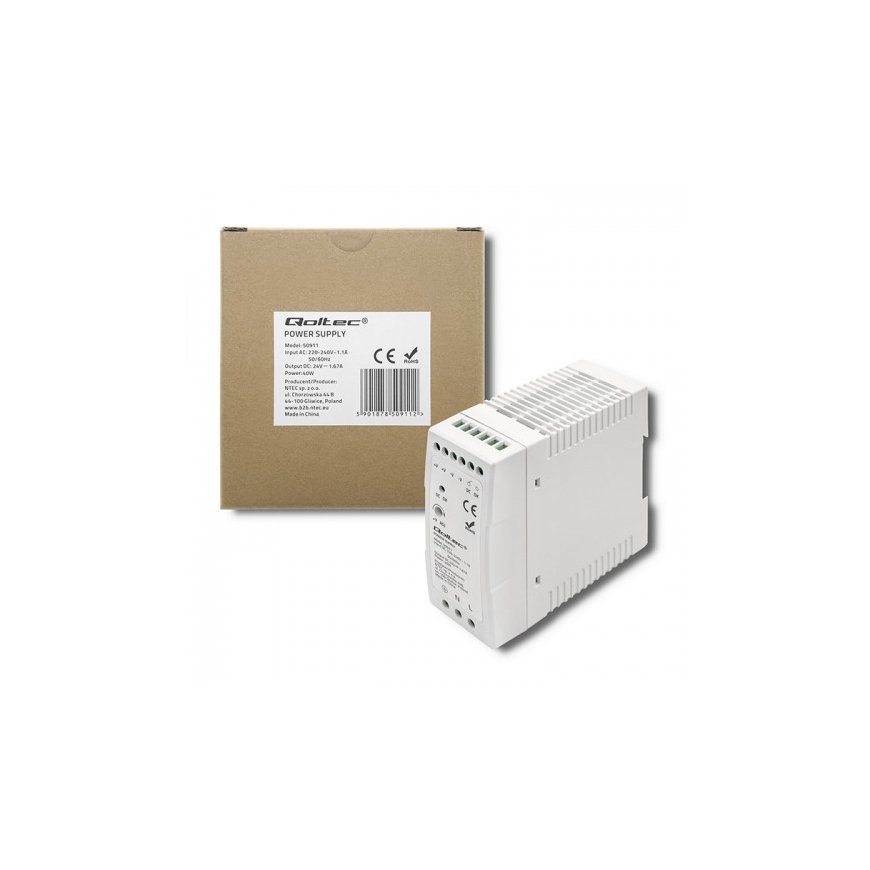 Qoltec DIN rail power supply 40W