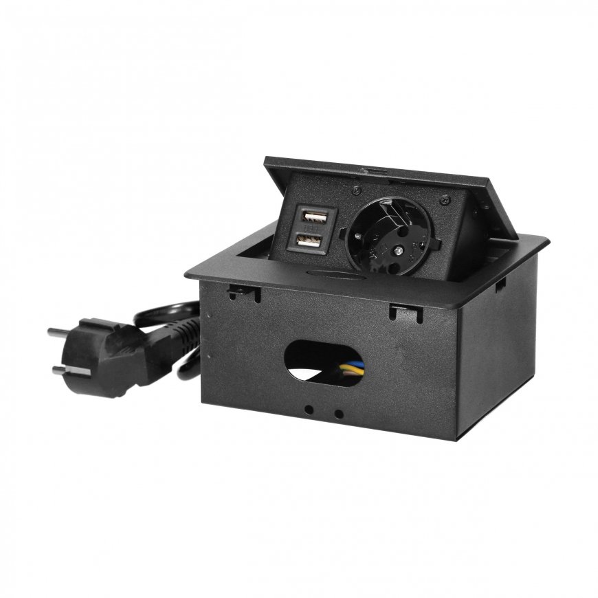 Orno Recessed furniture socket with USB
