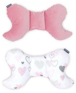 MamoTato stroller pillow, hearts, pink