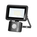 Orno FARO S LED spotlight with PIR 10W, 800lm, IP44, 4000K, aluminum + glass